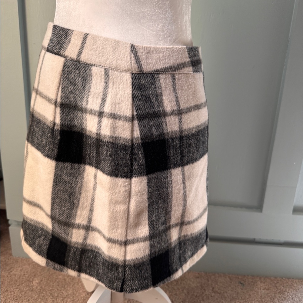 Lulu's Black and Cream Plaid Mini Skirt